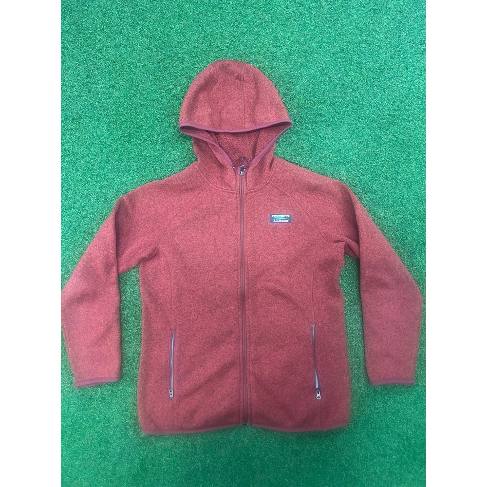 L.L. Bean youth large (14-16) Hooded Full‑Zip Jacket in Brick Red